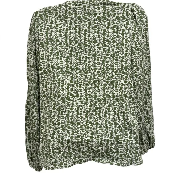 BODEN Women’s Isla Long Sleeve Jersey Shirt Blouse Green and White Size 10 - Picture 6 of 11